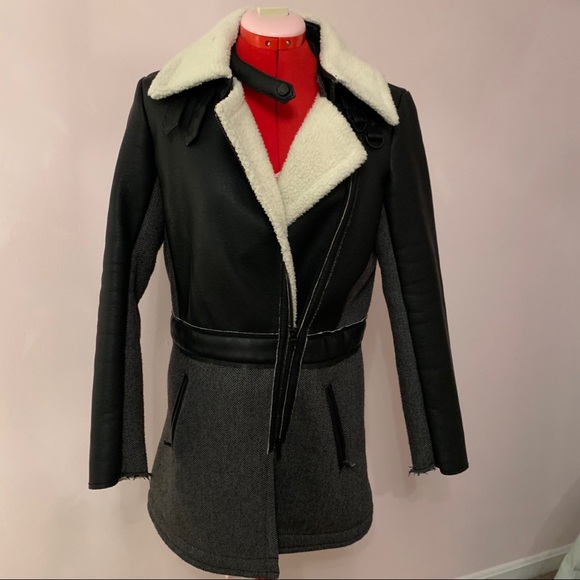 A/X Leather/Fur Stylish Trench - Picture 2 of 11